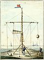 Coast telegraph, semaphore or signaling post at Scheveningen, 1799