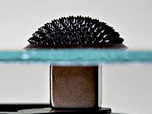 Archivo:Ferrofluid Magnet under glass edit