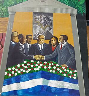 Archivo:Ilustración declos acuerdos de paz en el museo David j guzman, san Salvador el Salvador