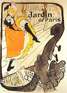 Lautrec jane avril at the jardin de paris (poster) 1893