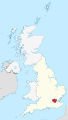 Location of London in England and the United Kingdom (alternative version)