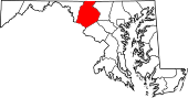 Map of Maryland highlighting Frederick County.svg