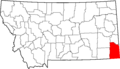 Map of Montana highlighting Carter County