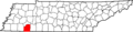 Map of Tennessee highlighting McNairy County