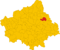 Map of comune of Codognè (province of Treviso, region Veneto, Italy)