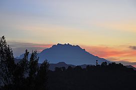 Mount Kinabalu sunrise silhouette
