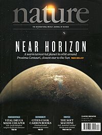 Nature volume 536 number 7617 cover displaying an artist’s impression of Proxima Centauri b.jpg