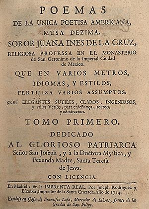 Archivo:Poemas de la única poetisa americana, musa décima, Sor Juana Inés de la Cruz