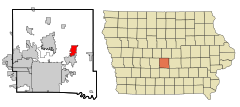 Polk County Iowa Incorporated and Unincorporated areas Bondurant Highlighted.svg