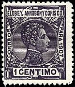 Stamp Elobey 1907 1c