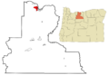 Wasco County Oregon Incorporated and Unincorporated areas Chenoweth Highlighted