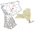 Westchester County New York incorporated and unincorporated areas Bedford Hills highlighted