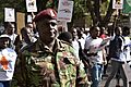 A GSU officer at a rally in Nairobi