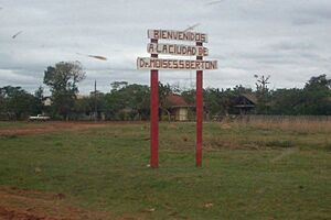 Archivo:Acceso a Moisés Bertoni por la Ruta PY08