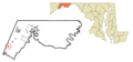 Allegany County Maryland Incorporated and Unincorporated areas Barton Highlighted