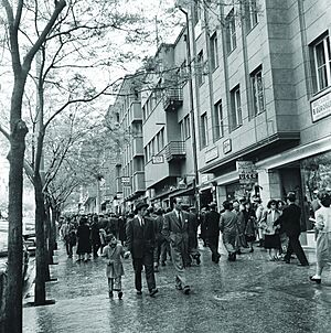 Archivo:Anafartalar Boulevard, Köklü Office Building and shops, 1950s (16645159247)
