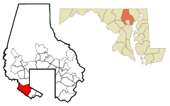 Baltimore County Maryland Incorporated and Unincorporated areas Catonsville Highlighted.svg
