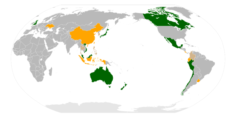 CPTPP Trade Agreement Map