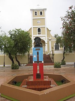 Church and monument, Plaza de la Revolución, Lares, Puerto Rico.jpg