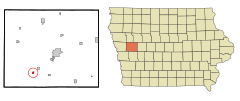 Crawford County Iowa Incorporated and Unincorporated areas Dow City Highlighted.svg