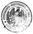 Escudo Nacional Mexicano en sello epoca Porfirista