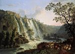 Archivo:Hackert, Villa des Maecenas und Wasserfälle in Tivoli, 1783