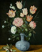 Jan Brueghel - Een vaas met bloemen