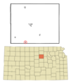 Ottawa County Kansas Incorporated and Unincorporated areas Culver Highlighted