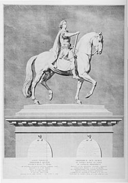 Archivo:Preisler's engraving of Saly's equestrian statue