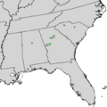 Quercus georgiana range map 1