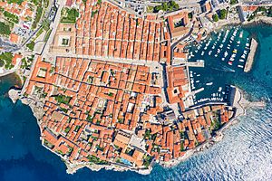 Archivo:Top-down aerial view of the historical center of Dubrovnik, Croatia (48612648048)