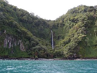 A gorgeous waterfall on isla del coco