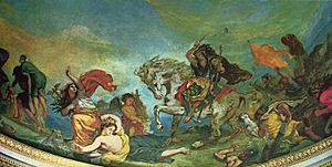 Archivo:Attila überreitet Italien und die Künste, Detail (Eugène Ferdinand Victor Delacroix)
