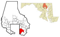 Baltimore County Maryland Incorporated and Unincorporated areas Dundalk Highlighted.svg