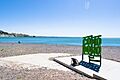 Cartel en la playa de Comodoro Rivadavia