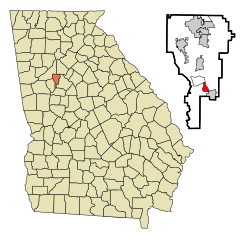 Clayton County Georgia Incorporated and Unincorporated areas Bonanza Highlighted.svg