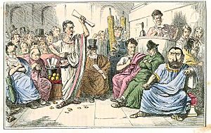 Archivo:Comic History of Rome Table 10 Cicero denouncing Catiline
