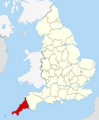 Cornwall UK locator map 2010