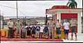 Cub Scouts and GIs at Guantanamo's NE gate, 2015-06
