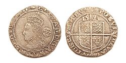 Archivo:England Queen Elizabeth I sixpence 1593