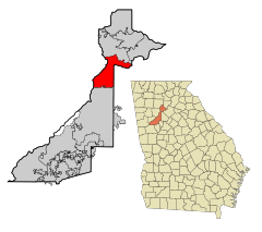 Fulton County Georgia Municipalities Map Sandy Springs Highlighted.svg