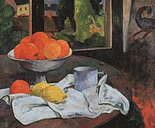 Gauguin Stillleben mit Fruchtschale und Zitronen