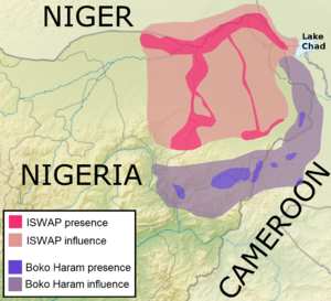 Archivo:ISWAP and Boko Haram territory in early 2019
