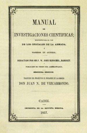 Archivo:Juan Nepomuceno de Vizcarrondo (1857) Manual de investigaciones científicas, portada