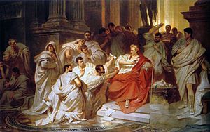 Archivo:Karl Theodor von Piloty Murder of Caesar 1865