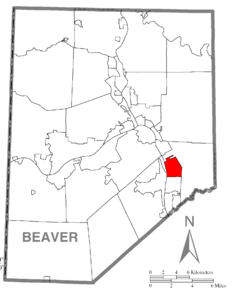 Map of Baden, Beaver County, Pennsylvania Highlighted.png