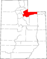 Map of Utah highlighting Summit County