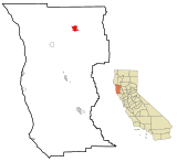 Mendocino County California Incorporated and Unincorporated areas Covelo Highlighted.svg