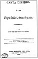 Portada-Carta a los españoles americanos 1801
