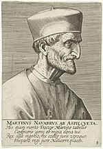 Archivo:Portret van Martinus Ab Azpilcueta Martinvs Navarrva Ab Aspilcveta (titel op object) Portretten van beroemde geleerden (serietitel) Imagines L. Doctorum Virorum (serietitel), RP-P-1909-1062
